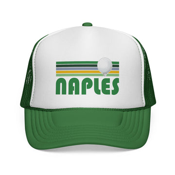 Naples, Florida Retro Golf Trucker Hat - 0