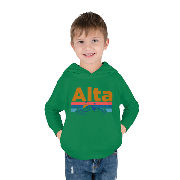 Alta Toddler Hoodie - Retro Mountain Sun Unisex Alta Toddler Sweatshirt