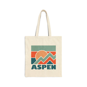 Aspen, Colorado Cotton Canvas Aspen Tote Bag - Sunset Square