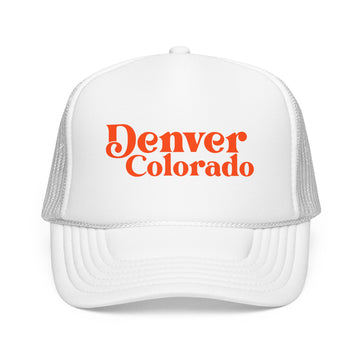Buy white Denver Colorado Retro Foam Trucker Hat