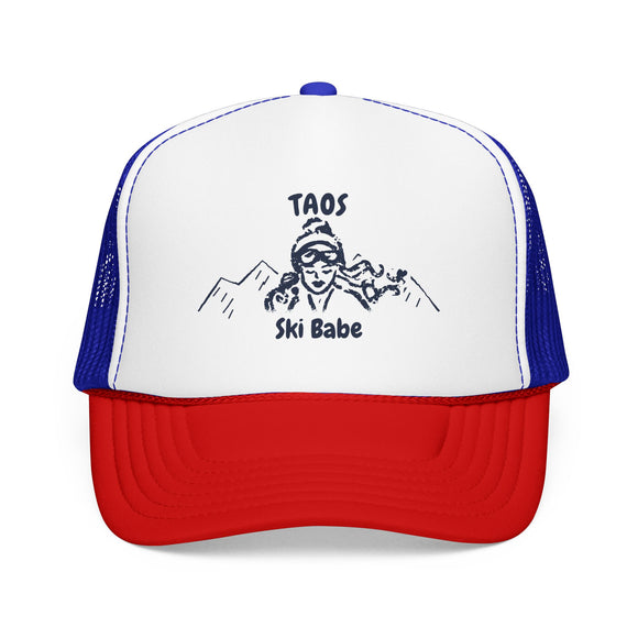 Taos, New Mexico Ski Babe Trucker Hat — Foam Mesh Cap