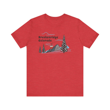 Buy heather-red Breckenridge, Colorado T-Shirt - Retro Ski Mountain Gondola Unisex Breckenridge Shirt