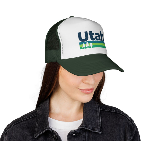 Utah Retro Trees Trucker Hat - Vintage Style Utah Cap