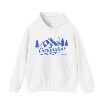 Buy white Burlington, Vermont Hoodie - Unisex Mountain Burlington Hoodie Sweatshirt