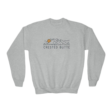 Crested Butte, Colorado Youth Sweatshirt - Unisex Kid's Crested Butte Crewneck Sweatshirt