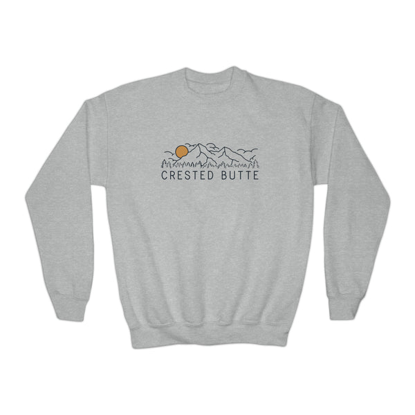 Crested Butte, Colorado Youth Sweatshirt - Unisex Kid's Crested Butte Crewneck Sweatshirt