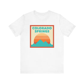 Retro Colorado Springs, Colorado T-Shirt, Mountain Sun Tee, Unisex Graphic Shirt, Vintage Top, Outdoor Adventure Clothing