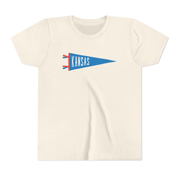 Kansas Pennant Youth Tee - Retro Flag Shirt - 0