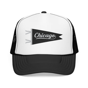 Chicago Pennant Trucker Hat — Vintage City Pride Foam Cap