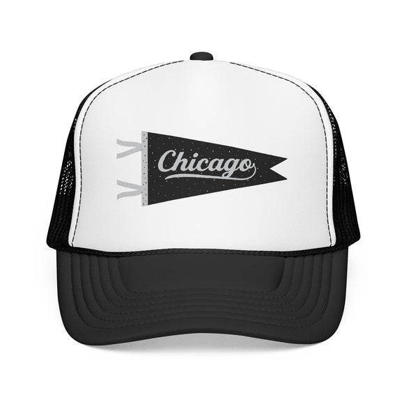 Chicago Pennant Trucker Hat — Vintage City Pride Foam Cap
