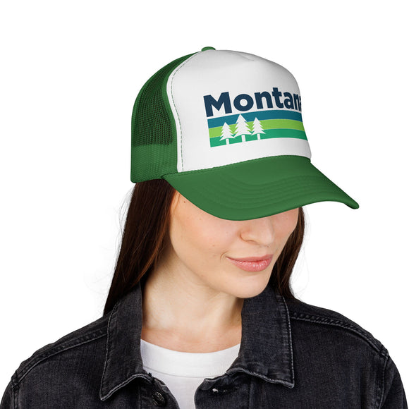 Montana Retro Trees Trucker Hat - Vintage Style Montana Cap