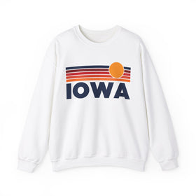 Iowa Sweatshirt Retro Sun Unisex - Vintage Iowa Inspired Warm Pullover Jumper