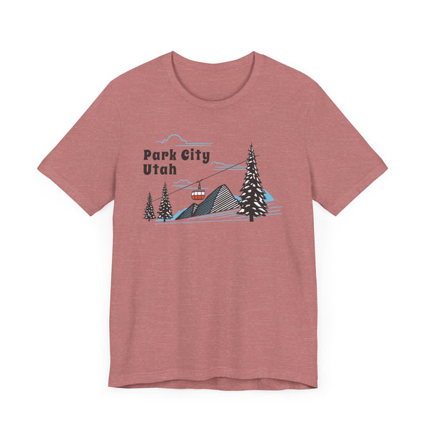 Park City, Utah T-Shirt - Retro Ski Mountain Gondola Unisex Park City Shirt