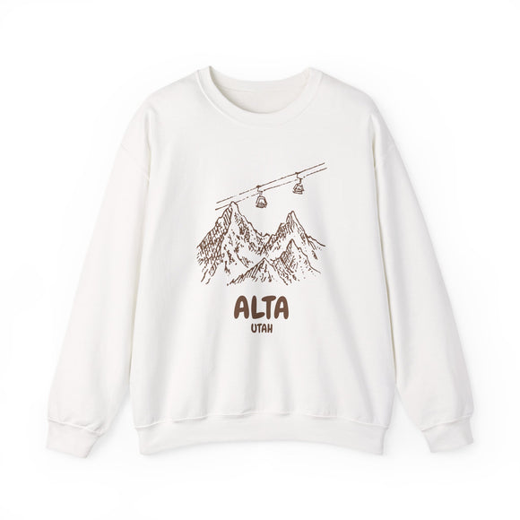 Alta, Utah Mountain Gondola Sweatshirt, Travel Graphic