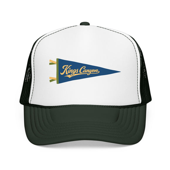Kings Canyon National Park Pennant Trucker Hat — Vintage Foam Mesh Cap