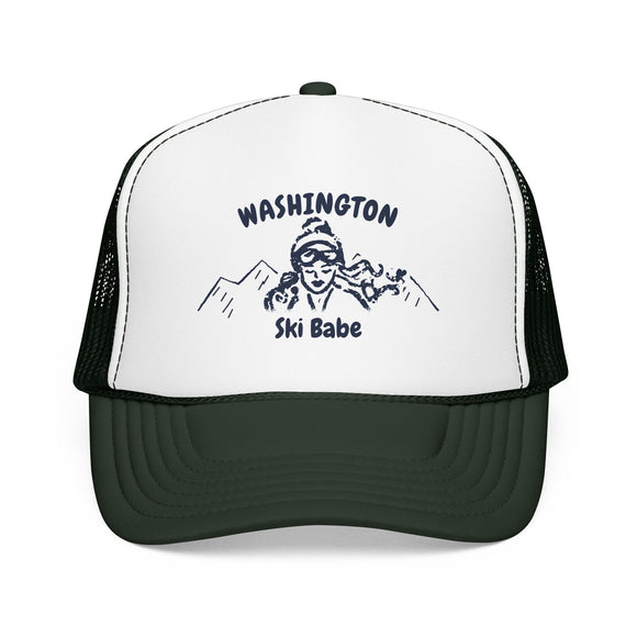 Washington Ski Babe Trucker Hat — Foam Mesh Cap