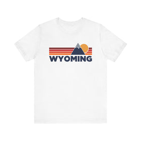 Retro Wyoming T-shirt, Mountain Tee, Vintage Wyoming Unisex Jersey Shirt, Outdoor Hiking Apparel