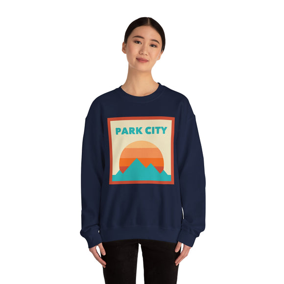 Retro Park City, Utah Sweatshirt, Mountain Sun Design, Unisex Crewneck, Gift for Outdoorsy Friends, Vintage Park City, Utah Jumper