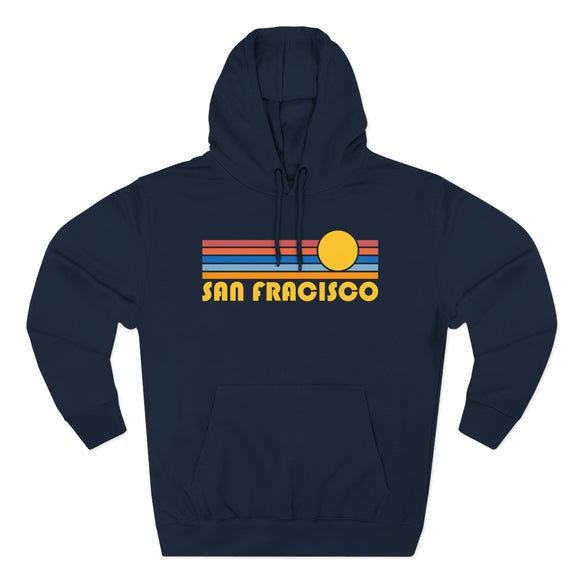 Premium San Francisco, California Hoodie - Retro Sun Unisex Sweatshirt