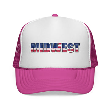 Buy pink Midwest Stars and Stripes Trucker Hat | Vintage Americana