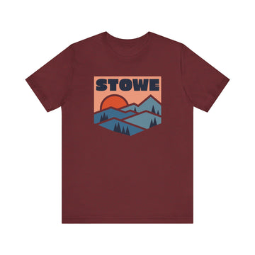 Buy heather-cardinal Stowe, Vermont T Shirt - Retro Graphic Tee