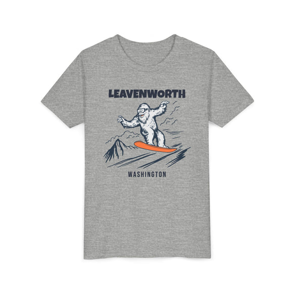 Leavenworth, Washington Yeti Snowboard Youth Tee - Kids Skiing Shirt