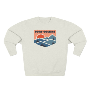 Buy oatmeal-heather Premium Fort Collins, Colorado Mountain Graphic Sweatshirt
