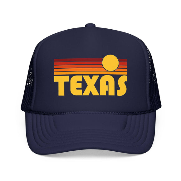 Kids Texas Retro Sunset Trucker Hat - Youth Snapback Cap