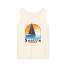 Seattle, Washington Sailboat Tank Top | Comfort Colors 100% Cotton-2