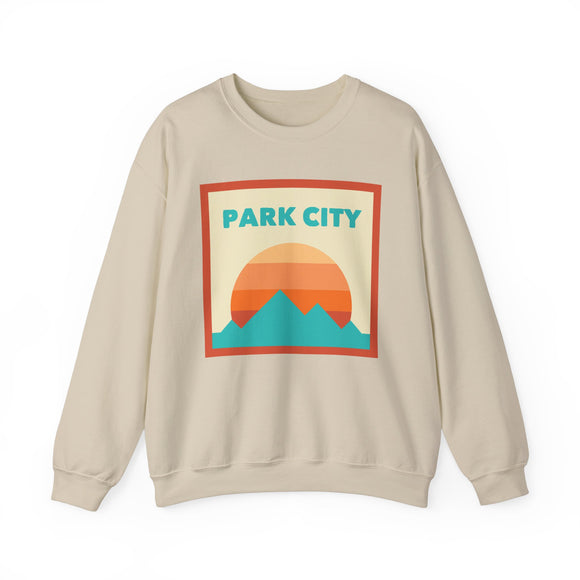 Retro Park City, Utah Sweatshirt, Mountain Sun Design, Unisex Crewneck, Gift for Outdoorsy Friends, Vintage Park City, Utah Jumper