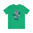 Vail, Colorado T-Shirt - Skeleton Skier Unisex Vail Shirt-4