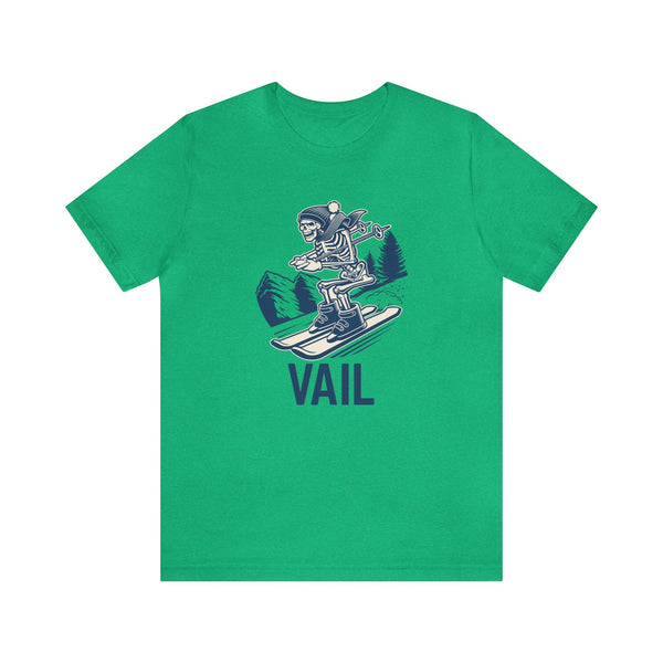 Vail, Colorado T-Shirt - Skeleton Skier Unisex Vail Shirt