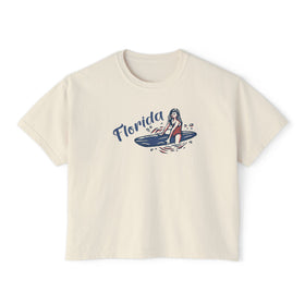 Florida Surfer Girl Tee | 100% Cotton Women's Boxy Tee