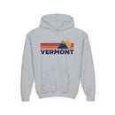 Vermont Youth Hoodie Retro Mountain, Kids Pullover, Vintage Style Vermont Sweatshirt-2
