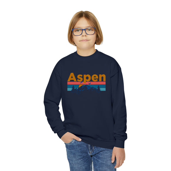 Aspen, Colorado Youth Sweatshirt - Unisex Kid's Aspen Crewneck Sweatshirt