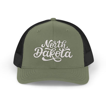 Buy loden-black North Dakota Snapback Trucker Cap - Embroidered North Dakota Hat