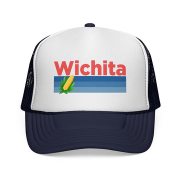 Buy dark-navy Wichita, Kansas Retro Corn and Farm Trucker Hat