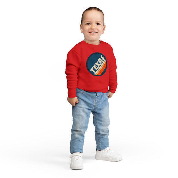 Texas Toddler Sweatshirt - Retro Texas Toddler Crewneck Sweatshirt