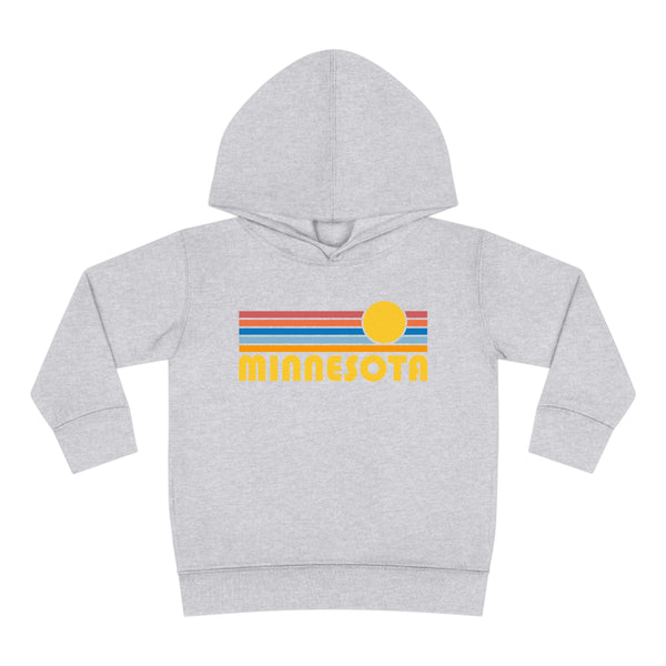 Minnesota Toddler Hoodie - Retro Sunrise Unisex Minnesota Toddler Sweatshirt