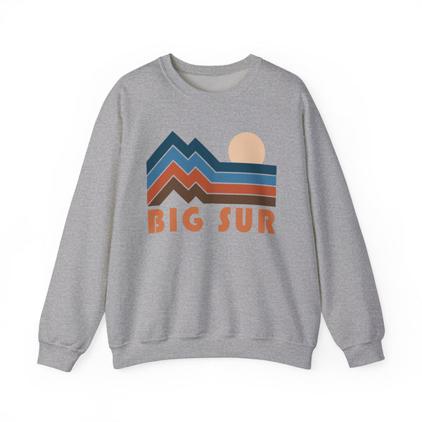 Big Sur, California Sweatshirt Retro Mountains, Big Sur Unisex Graphic Crewneck
