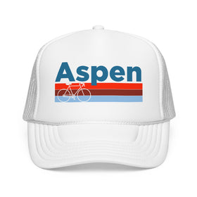 Buy white Aspen, Colorado Trucker Hat - Foam Aspen Bike Cap