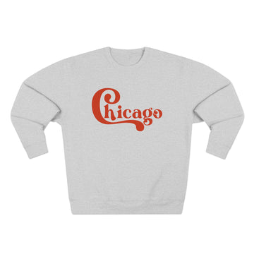 Chicago Retro Orange Script Crewneck Sweatshirt - 0