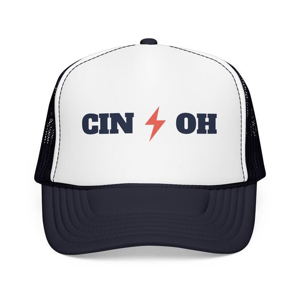 Cincinnati, Ohio Retro Trucker Hat - Lightning Foam Cap