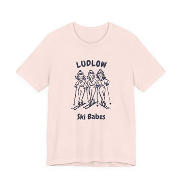 Ludlow, Vermont Ski Babes T‑Shirt — Retro Skiing Graphic Tee