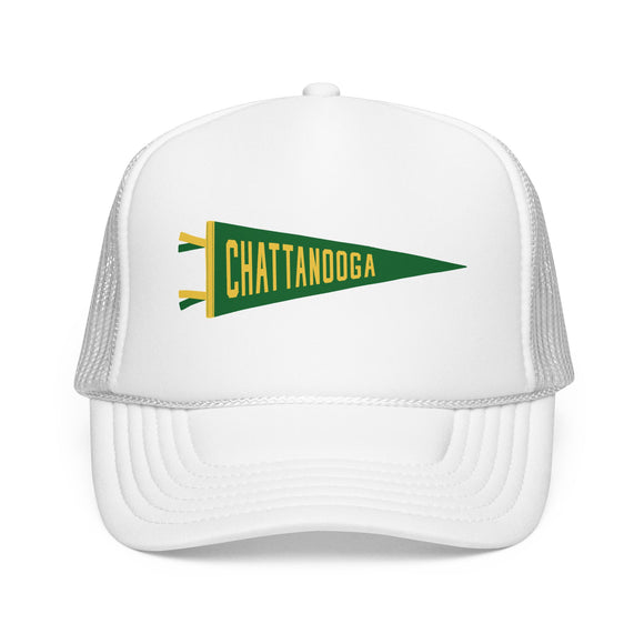 Chattanooga, Tennessee Pennant Trucker Hat — Retro Flag Foam Cap