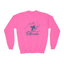 Telluride, Colorado Youth Crewneck Sweatshirt - Snow Ski Unisex Kid's Telluride, Colorado Sweatshirt-3