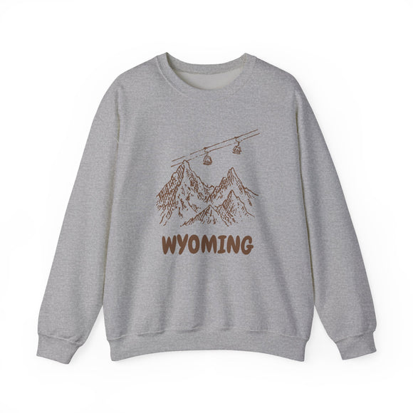 Wyoming Mountain Gondola Sweatshirt, Travel Graphic