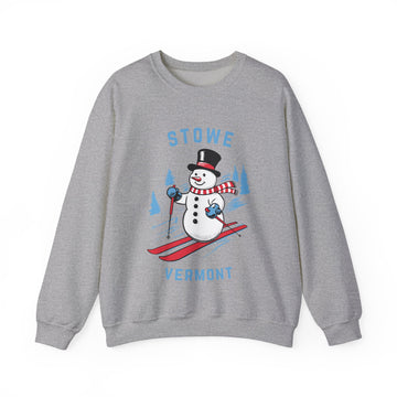 Buy sport-grey Stowe, Vermont Sweatshirt - Ski Snowman Graphic Crewneck