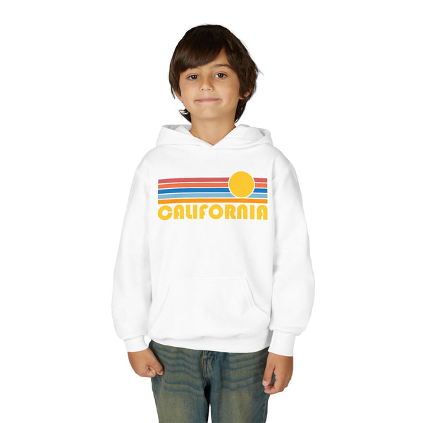 California Youth Hoodie, Retro Sunrise California Youth Sweatshirt