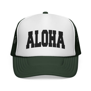 Buy dark-green Aloha Retro Collegiate Style Trucker Hat